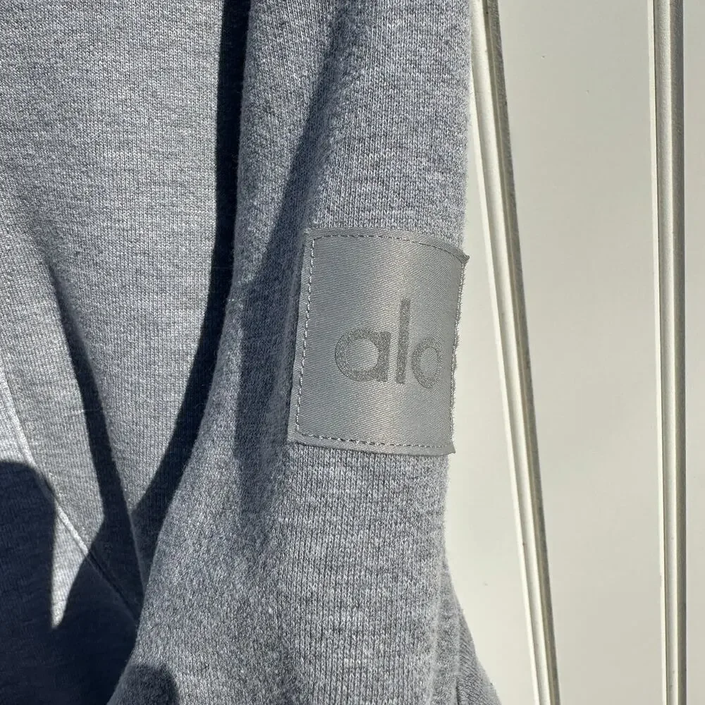 Alo Yoga Make Waves Hoodie Small Womens / XS Mens Athletic Heather Grey Tonal - Picture 14 of 16